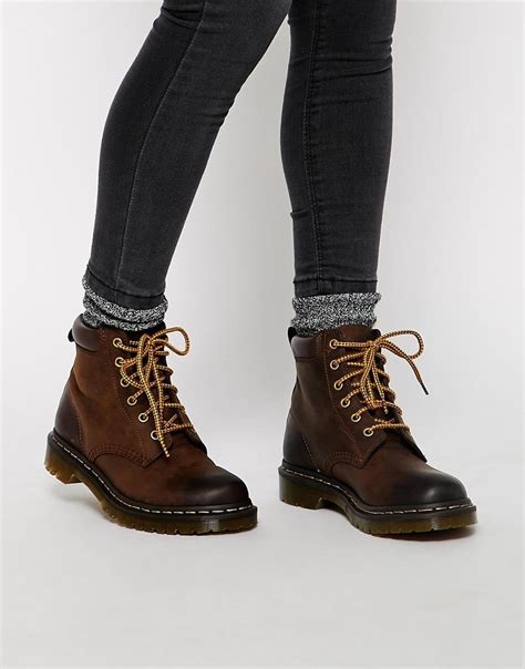 dr martens core  brown hiking boots  brown lyst