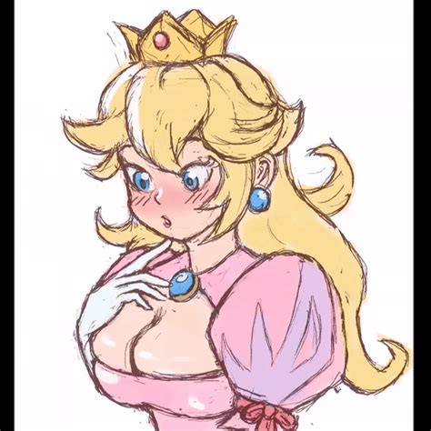 animation princess peach is having problems with her big boobs by