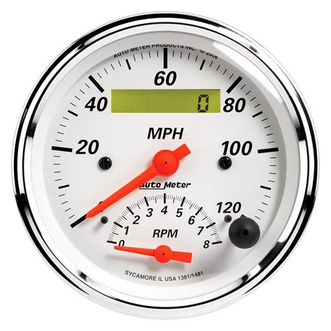 auto meter  arctic white series   tachometerspeedometer combo gauge
