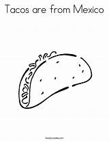 Mexico Tacos Coloring Built California Usa sketch template