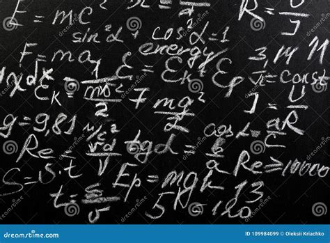 formulas   blackboard stock image image  white