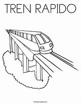 Coloring Tren Rapido Noodle Built California Usa Train sketch template