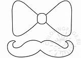 Tie Bow Mustache Coloringpage sketch template