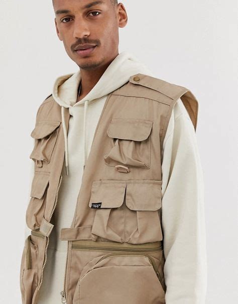 vintage supply utility vest  stone asos roupa urbana masculina colete utilitario roupa