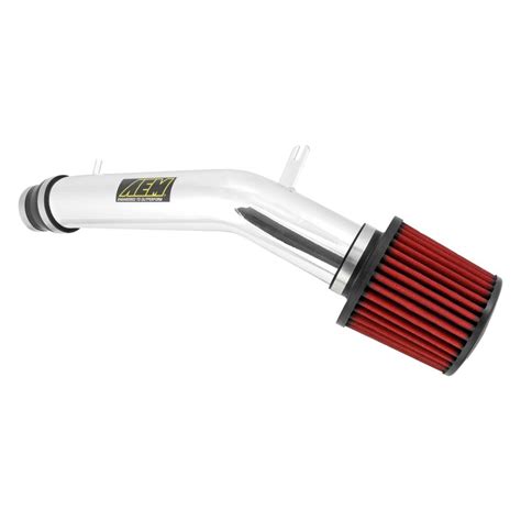 aem  p aluminum polished cold air intake system  red filter