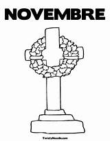 Da Disegni Colorare Novembre Defunti Commemorazione Salvato Twistynoodle Dei sketch template