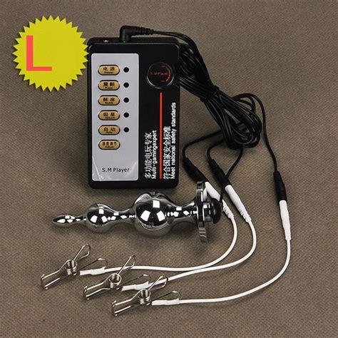 Electro Stimulation Bondage Locker Orgasme Pince à Tétons Plug Anal