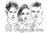 Vampire Diaries Coloring Pages Colouring Sheets Drawings Vampires Color Sketchite Sketch Girls sketch template