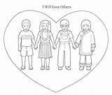 Coloring Pages Neighbor Lds Clipart Yourself Bible Jesus God Another Activities Thy Crafts Missionary Kids Others Matthew School Sunday Christian sketch template