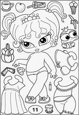 Paper Coloring Dolls Para Colorir Cute Desenhos Pasta Escolha милые бумажные куклы раскраски Crianças sketch template