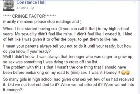 mummy blogger constance hall shares her first sexual experience daily