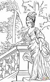 Duquesa Duchess Dibujo Coloriage Supercoloring Hermosa Rococo Depuis Princesse sketch template