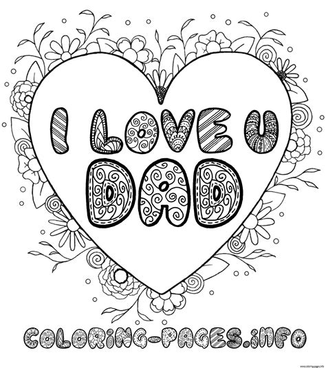 fathers day  love  dad coloring page printable