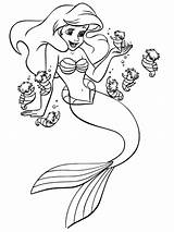 Coloring Pages Disney Kids Ariel A4 Printable Princess Colouring Mermaid Sheets Colour Print Color Drawing Girls Little Characters Malvorlagen Para sketch template