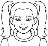 Face Coloring Pages Girl Faces Drawing Kids Printable Girls Little Smiling Blank Easy Makeup Colouring Monkey Boy Drawings Color Clown sketch template