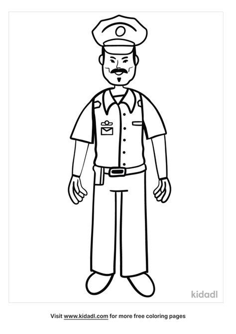 police uniform coloring page  jobs coloring page kidadl