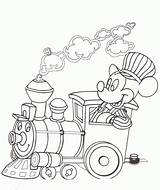 Coloring Mouse Mickey Train Disney Walt Popular Railroad sketch template