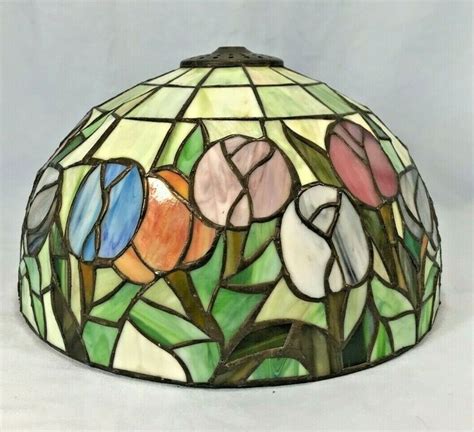 tiffany style stained glass lamp shade with tulip design 12 diameter