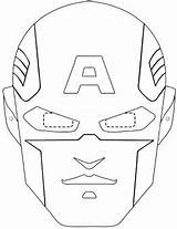 Captain America Coloring Print Mask Masks Kids Printable sketch template