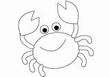 Crab Coloring Pages Cartoon Easy Maryland Color Animal Printable Cute Fish Colouring Drawing Coloringpage Eu Kids Crabs Print Summer Craft sketch template