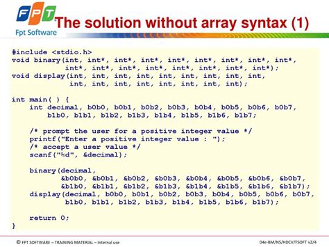 Ppt Programming Fundamentals Using C Arrays And Pointers Powerpoint