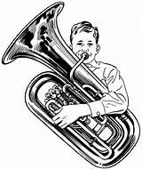 Tuba Drawing Clipart Sousaphone Instrument Playing Instruments Euphonium Player Brass Coloring Women Da Monochrome Openclipart Collaboration Getdrawings Fictional Character Clipartmag sketch template