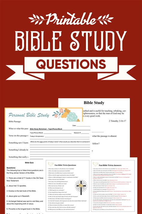 printable bible study  answers printable questions  answers