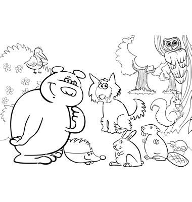 forest animals  coloring  vectorstock animal coloring books