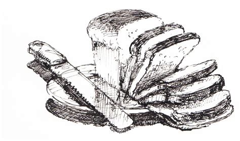 bread slice drawing sketch template pencil sketch pencil drawings