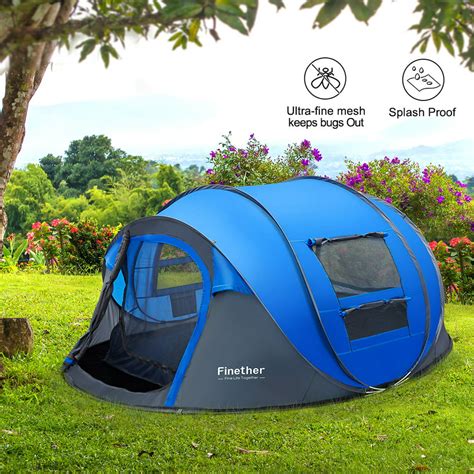 camping tents  person pop  tent easy  instant setup ventilated  door mesh window