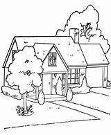 Coloring House Pages Printable Kids Tree Color Magic Houses Print sketch template