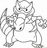Krookodile Sawk Coloringpages101 Pokémon sketch template