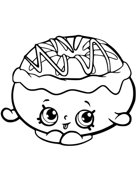 cute donut shopkins coloring page  printable coloring pages  kids