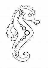 Seahorse Coloring Sea Pages Color Horse Print Online Animals Under sketch template