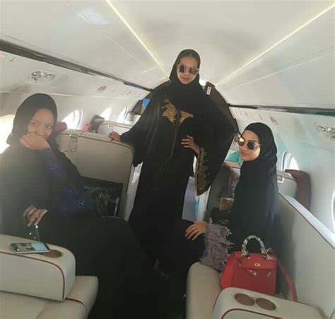 billionaire indimi daughters lounge in private jet as they fly back home from saudi arabia