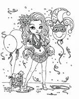 Coloring Pages Jester Gras Mardi Getcolorings sketch template