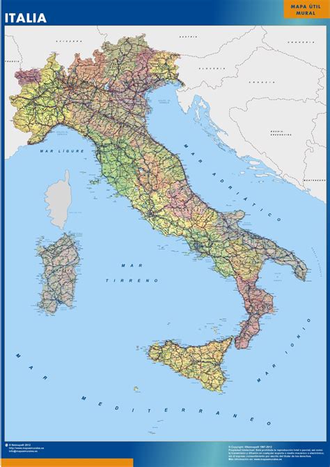 Mapa De Italia Político Tienda Mapas