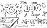 Coloring School 100 Days 100th Pages Sheets Printable Smarter Clipart Sheet Kids Library Choose Board Popular sketch template