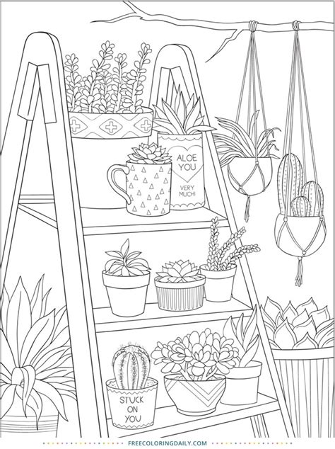 potted plants coloring page  coloring daily