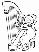 Arpa Tocando Musicales Instrumentos Kleurplaat Actividades Harp Picasa Openen Mentamaschocolate sketch template