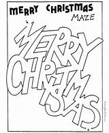 Maze Christmas Coloring Getcolorings Drawn sketch template