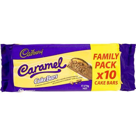 Cadbury Caramel Cake Bar 10 Pack Woolworths