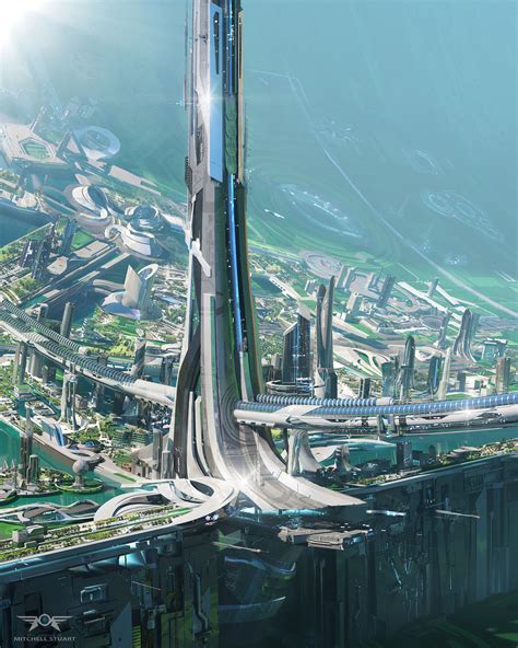 artstation ring world utopia mitchell stuart sci fi architecture amazing architecture