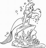 Coloring Mermaid Princess Little Disney Ariel Pages Printable Sabc1 Print Book Color sketch template