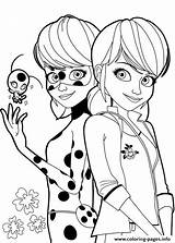 Ladybug Coloring Miraculous Marinette Pages Printable sketch template