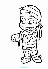 Mummy Coloring Halloween Pages Cute sketch template