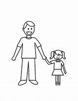 Dad Coloring Daughter Daddy Drawing Pages Her Father Girl Little Pic Kids Drawings Color Printable Fathers Daddys American Dance Sketch sketch template