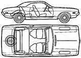 Challenger Blueprints Dodge 1972 Car Coupe Outlines sketch template