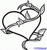 Heart Outline Tattoo Coloring Pages Tattoos Drawing Double Cliparts Easy Wire Barbed Hearts Draw Shapes Clipart Drawings Around Lock Stencil sketch template