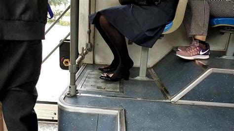 Chinese Office Lady Heelpop Shoeplay On The Bus Porn Videos